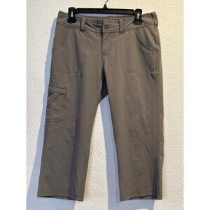 The North Face Women's 4 Nylon Stretch Pants Gray Cropped Hiking Outdoor Travel